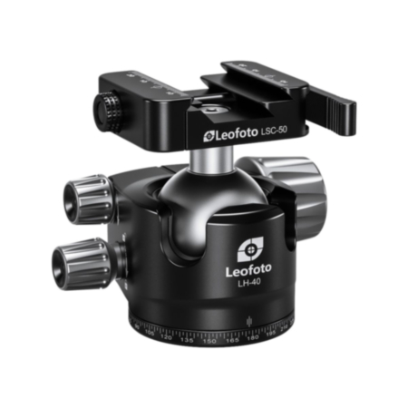 Leofoto LH-40SC 40mm Low Center of Gravity Ball Head with Low Profile QR Arca/Picatinny Clamp (20kg Load)