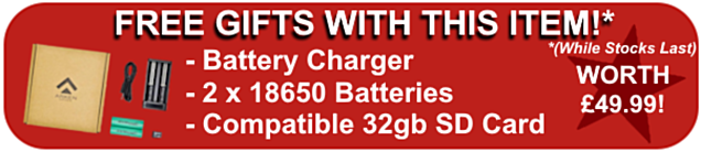 Free Battery Charger, 18650 Batteries, 32gb SD Card